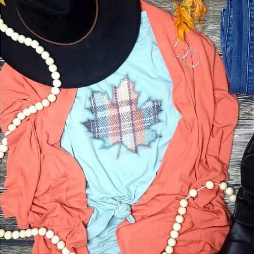 Hautemess blue maple leaf tee Plus Size